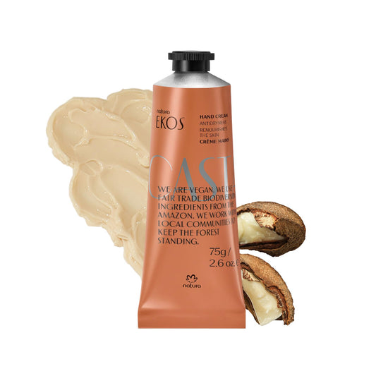 - Ekos Castanha (Brazil Nut) Hand Cream - Anti-Dryness Hand Balm - 24-Hour Deep Hydration Skin Moisturizer - Vegan Skin Care - Brazilian Beauty Secrets - Self Care & Body Care - 2.6Oz (75G)